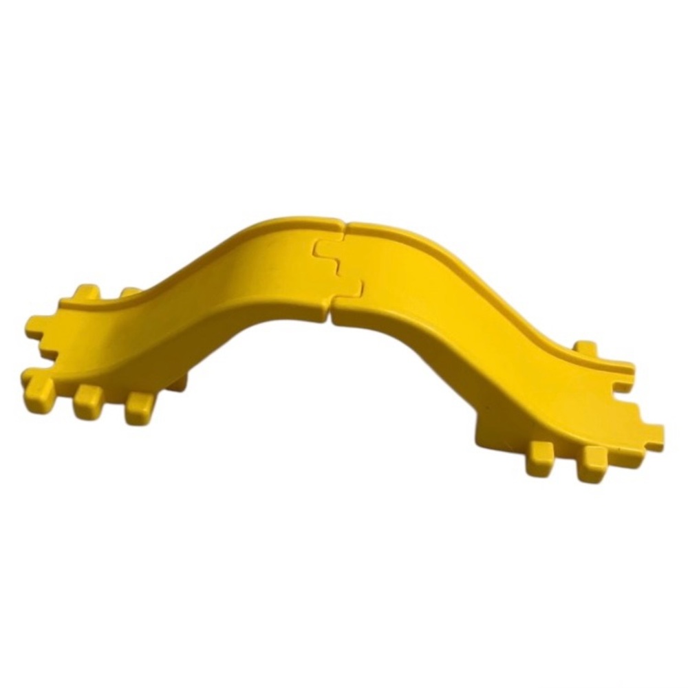 Vintage Little Tikes Wee Waffle Blocks Bridge Road Yellow Two Pieces